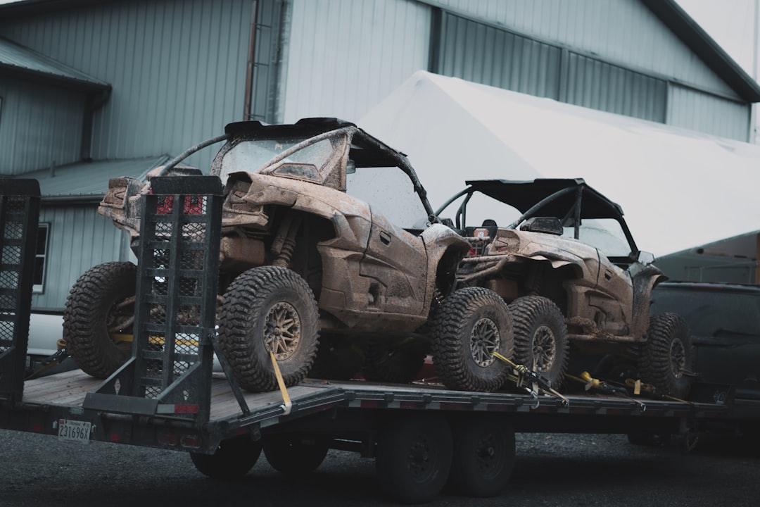 Car being loaded onto a trailer for long-distance transport