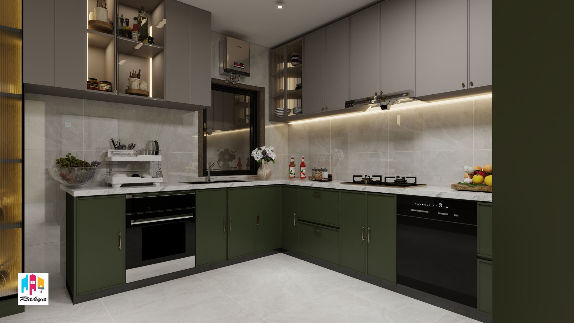 L-shaped kitchen Kolkata interior design